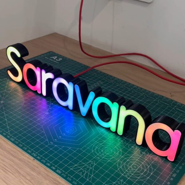 Smart LED Desk Name Plate – App Controlled Personalized Display